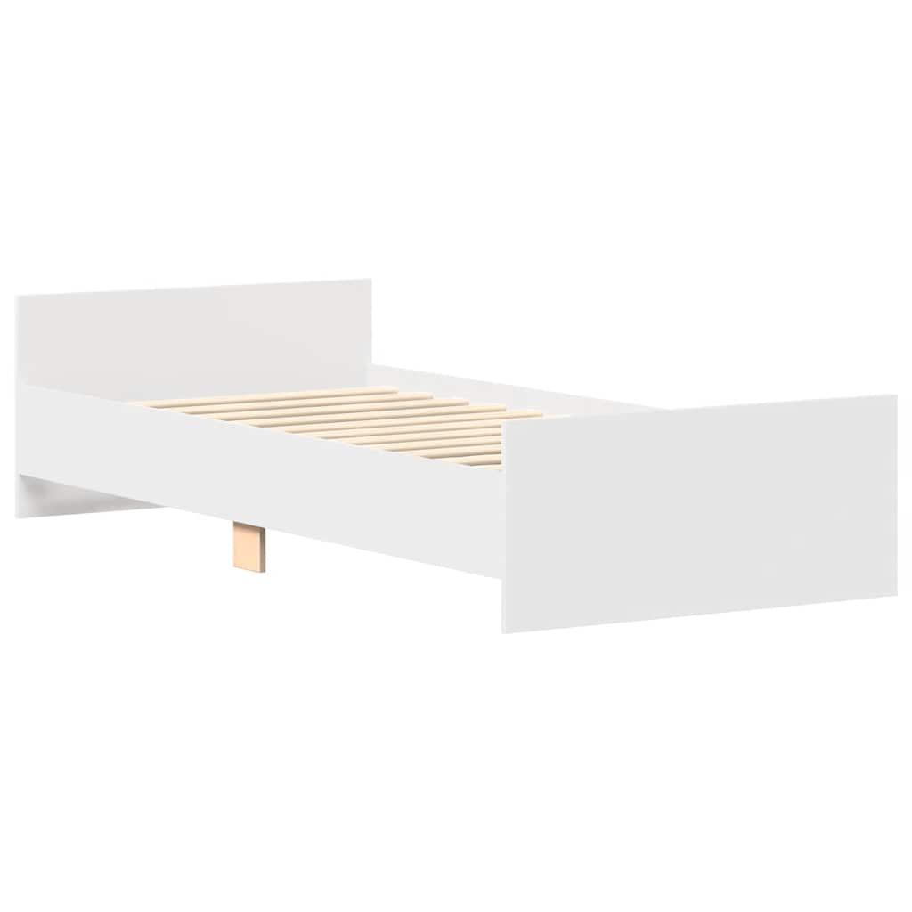 Bed Frame without Mattress White 90x190 cm Engineered Wood