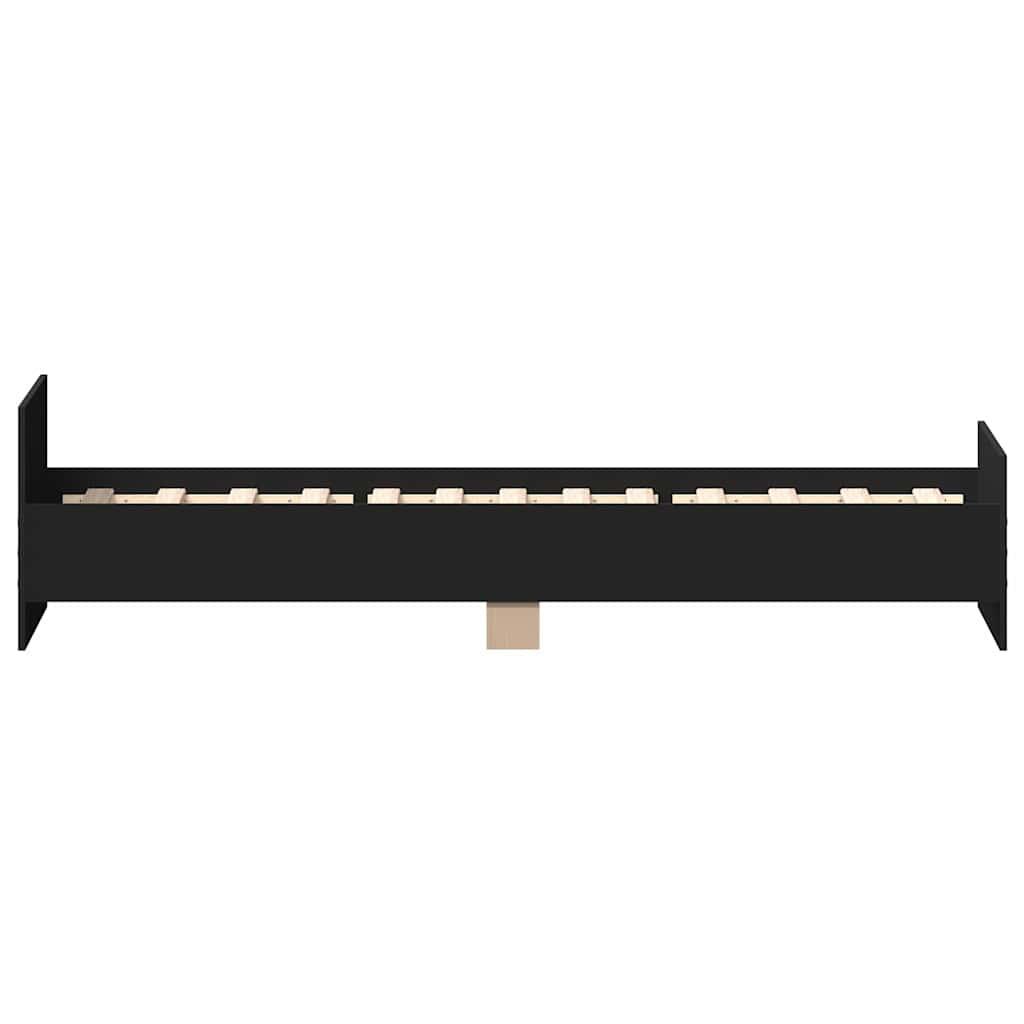 Bed Frame without Mattress Black 90x190 cm Engineered Wood