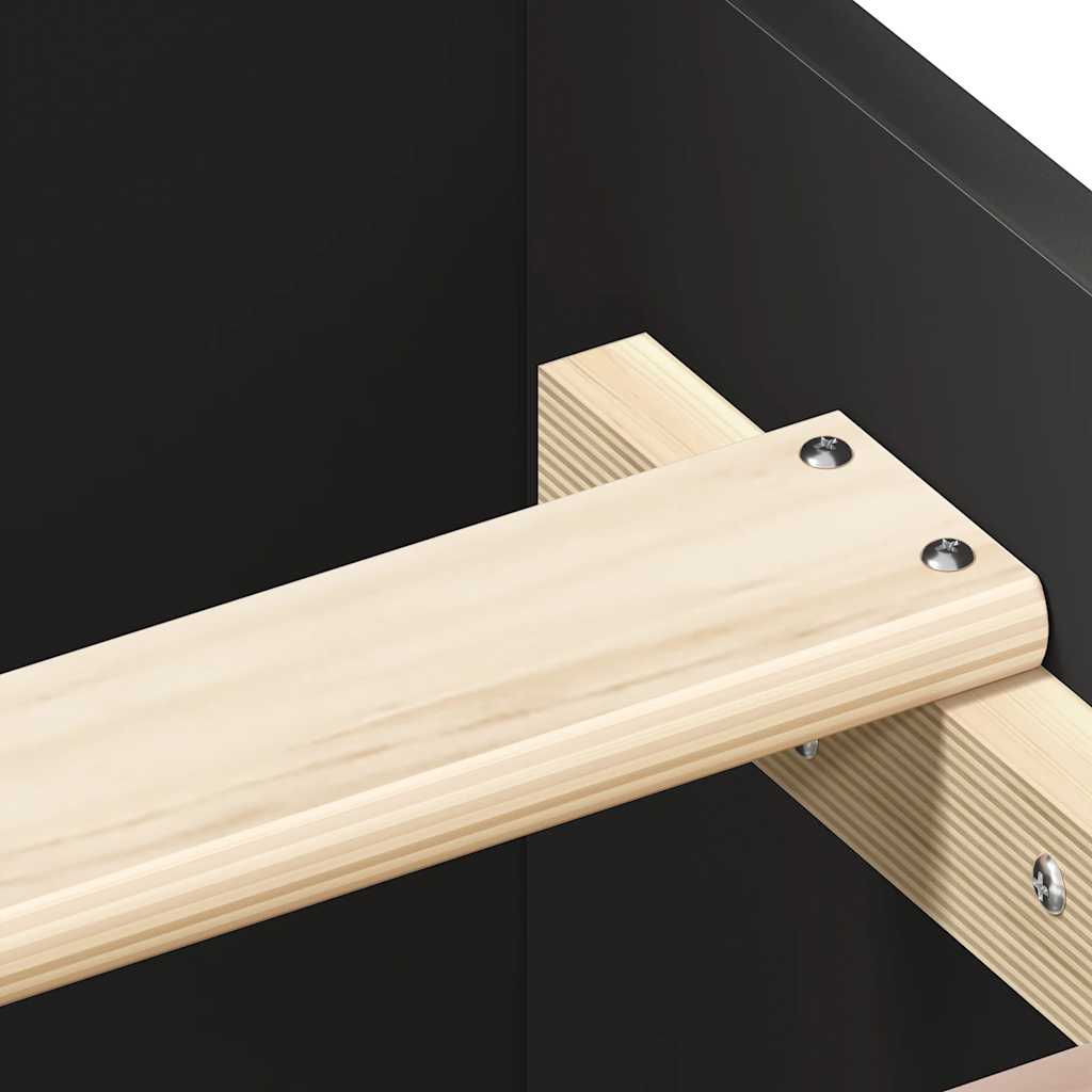 Bed Frame without Mattress Black 90x190 cm Engineered Wood