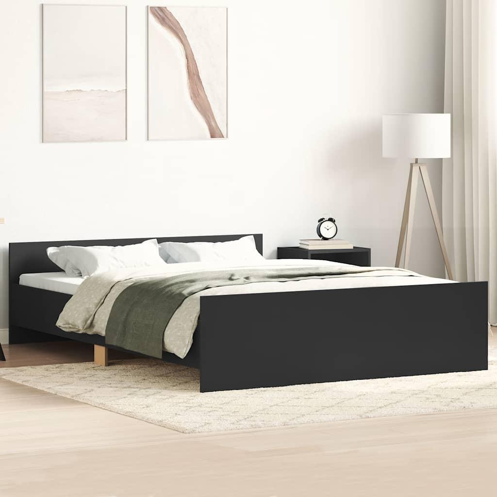 Bed Frame without Mattress Black 150x200 cm