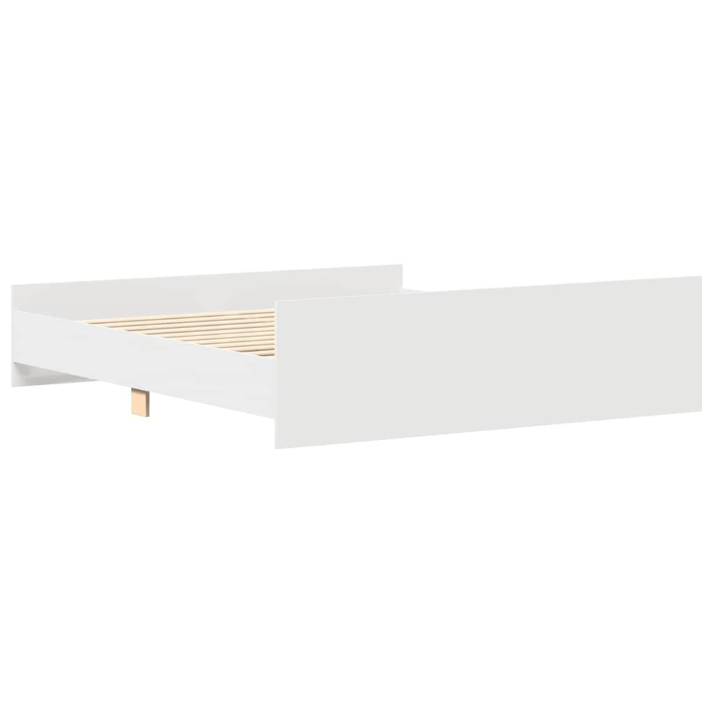 Bed Frame without Mattress White 183x203 cm King