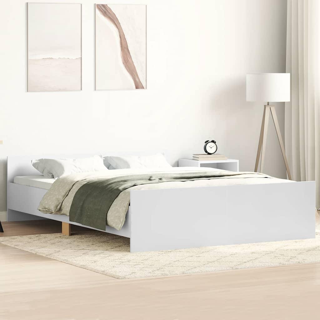 Bed Frame without Mattress White 135x190 cm