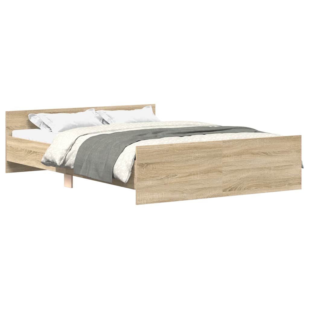Bed Frame without Mattress Sonoma Oak 135x190 cm