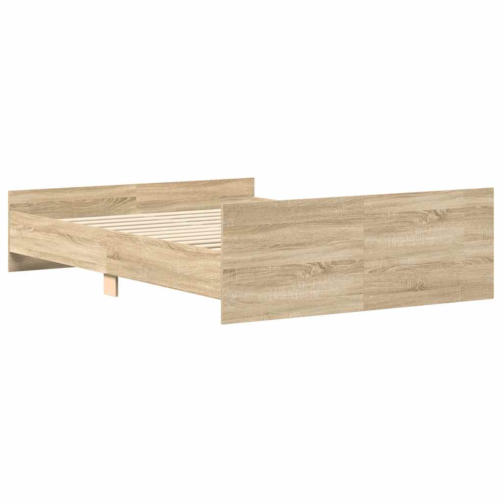Bed Frame without Mattress Sonoma Oak 135x190 cm