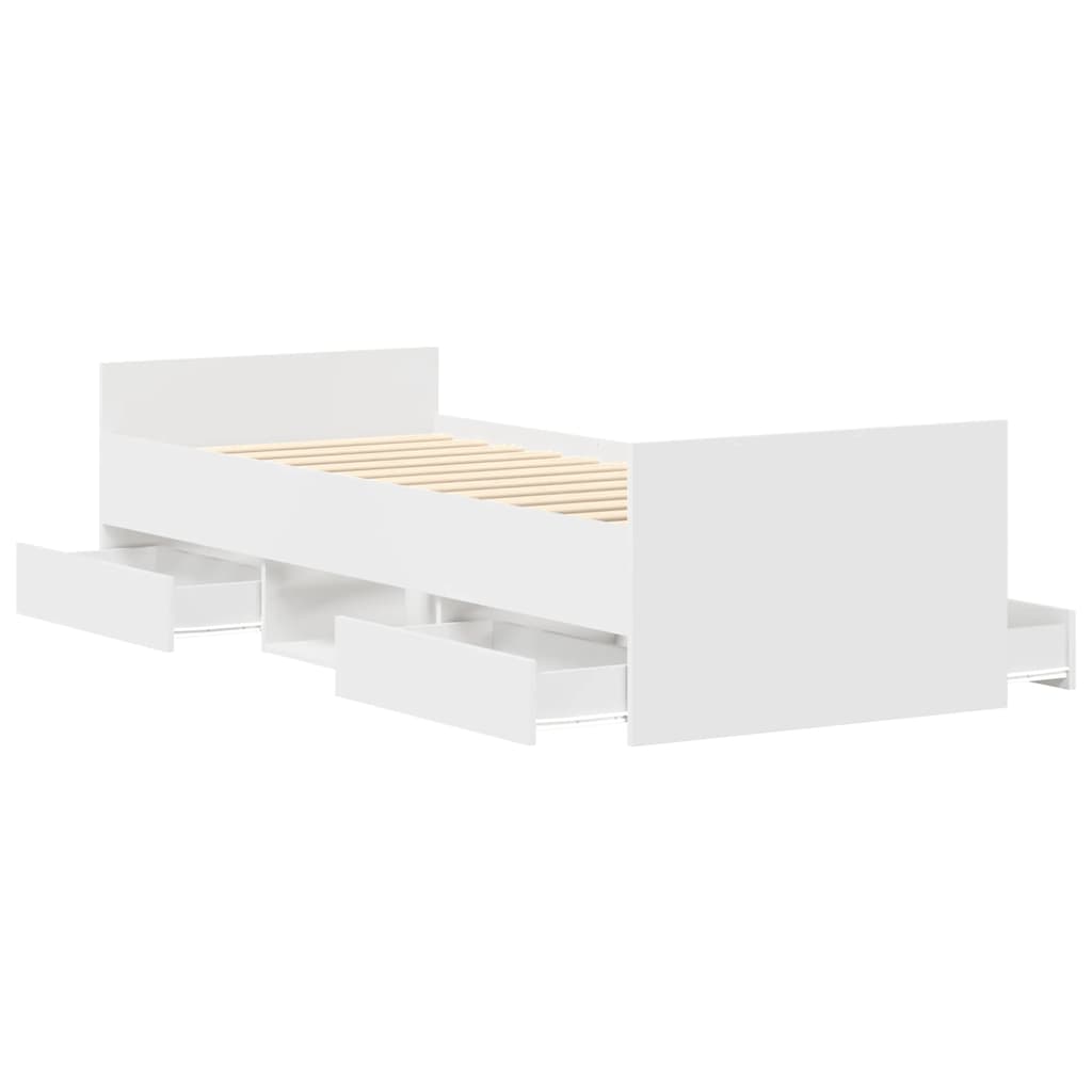 Bed Frame without Mattress White 90x190 cm