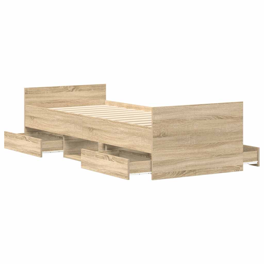 Bed Frame without Mattress Sonoma Oak 90x190 cm