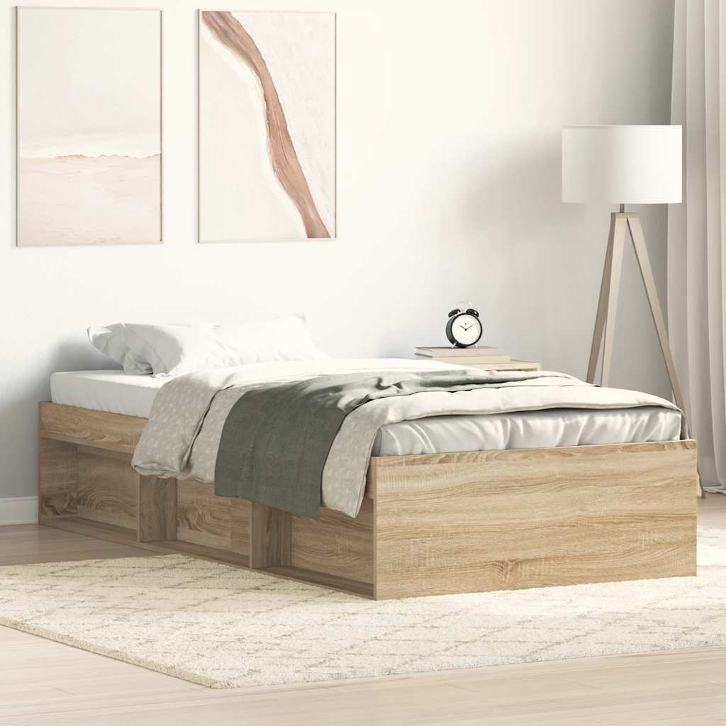 Bed Frame without Mattress Sonoma Oak 90x190 cm
