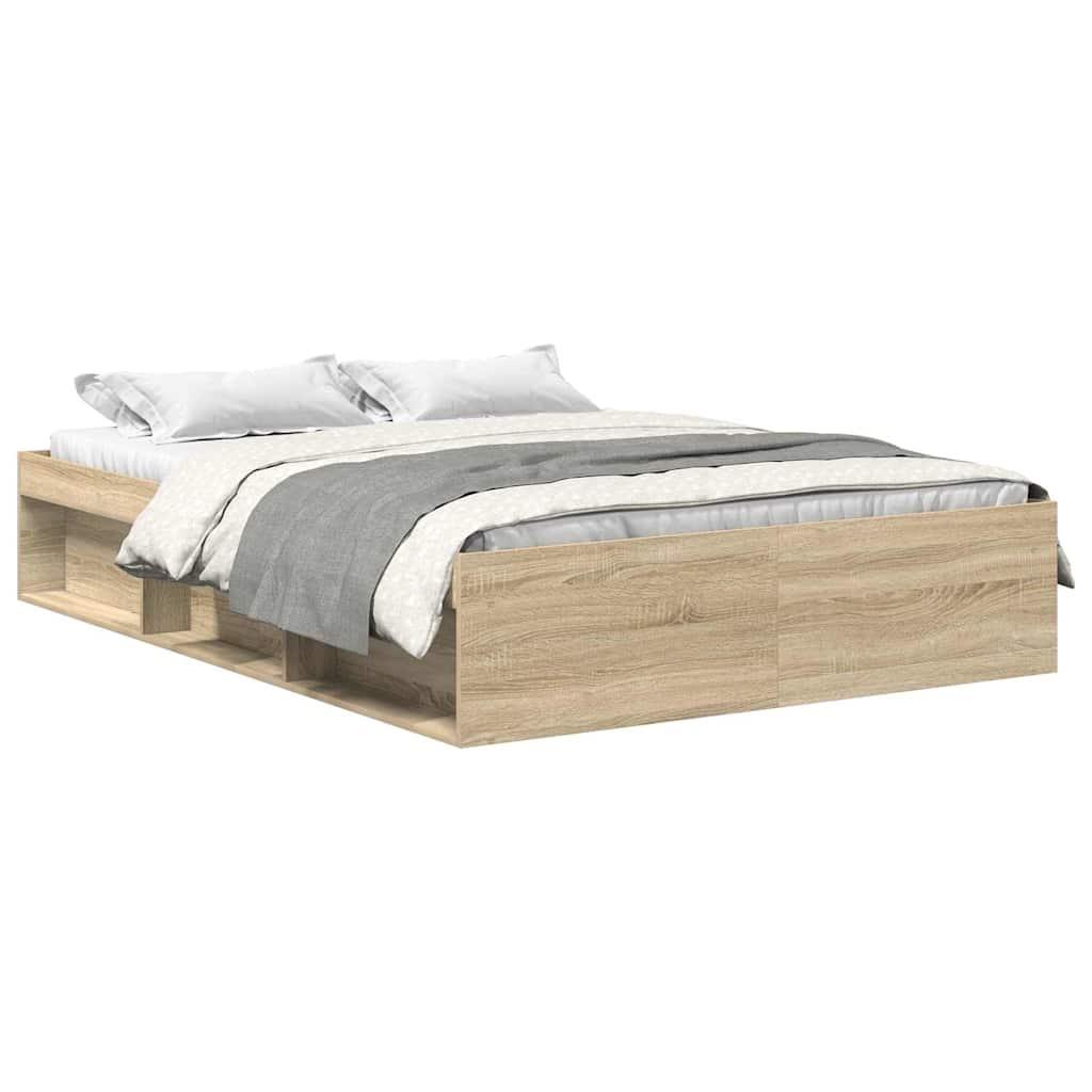 Bed Frame without Mattress Sonoma Oak 150x200 cm