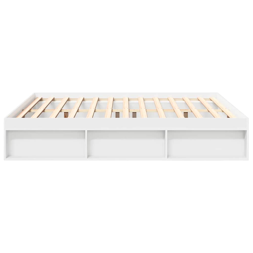 Bed Frame without Mattress White 183x203 cm King