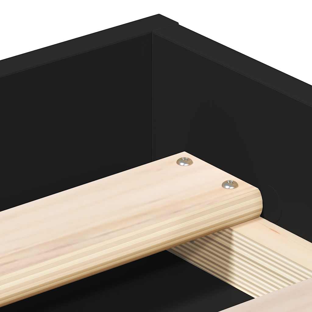 Bed Frame without Mattress Black 183x203 cm King