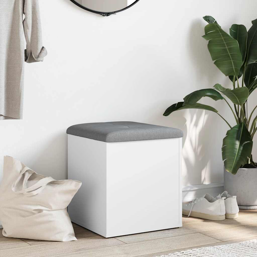 Storage Bench White 42x42x45 cm Engineered Wood