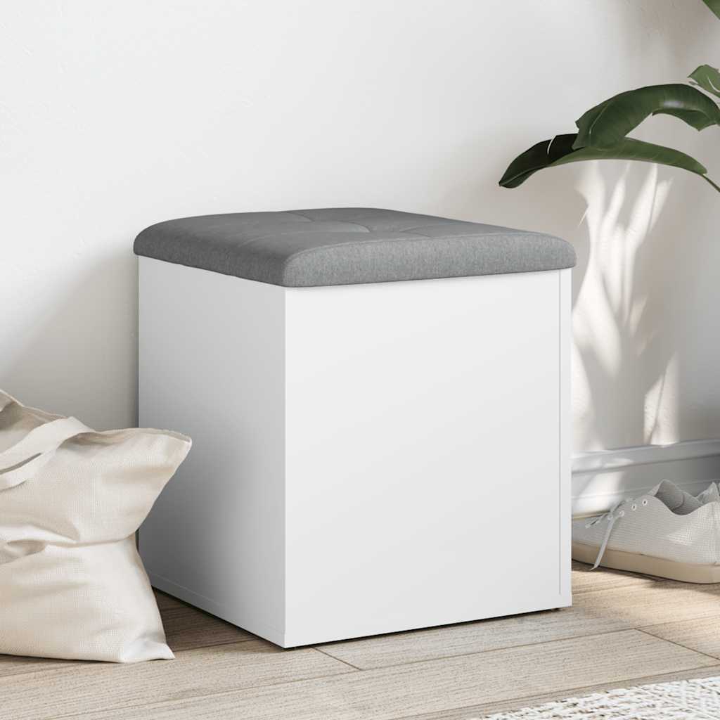 Storage Bench White 42x42x45 cm Engineered Wood
