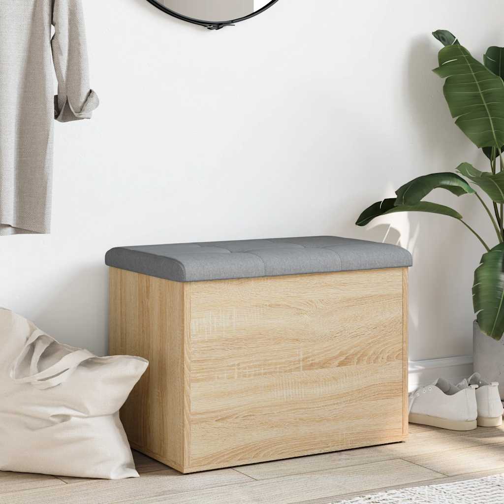 Storage Bench Sonoma Oak 62x42x45 cm Engineered Wood