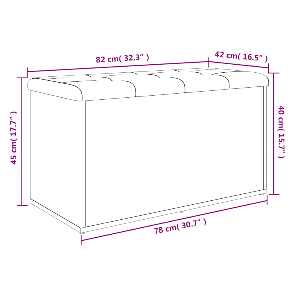 Storage Bench White 82x42x45 cm Engineered Wood
