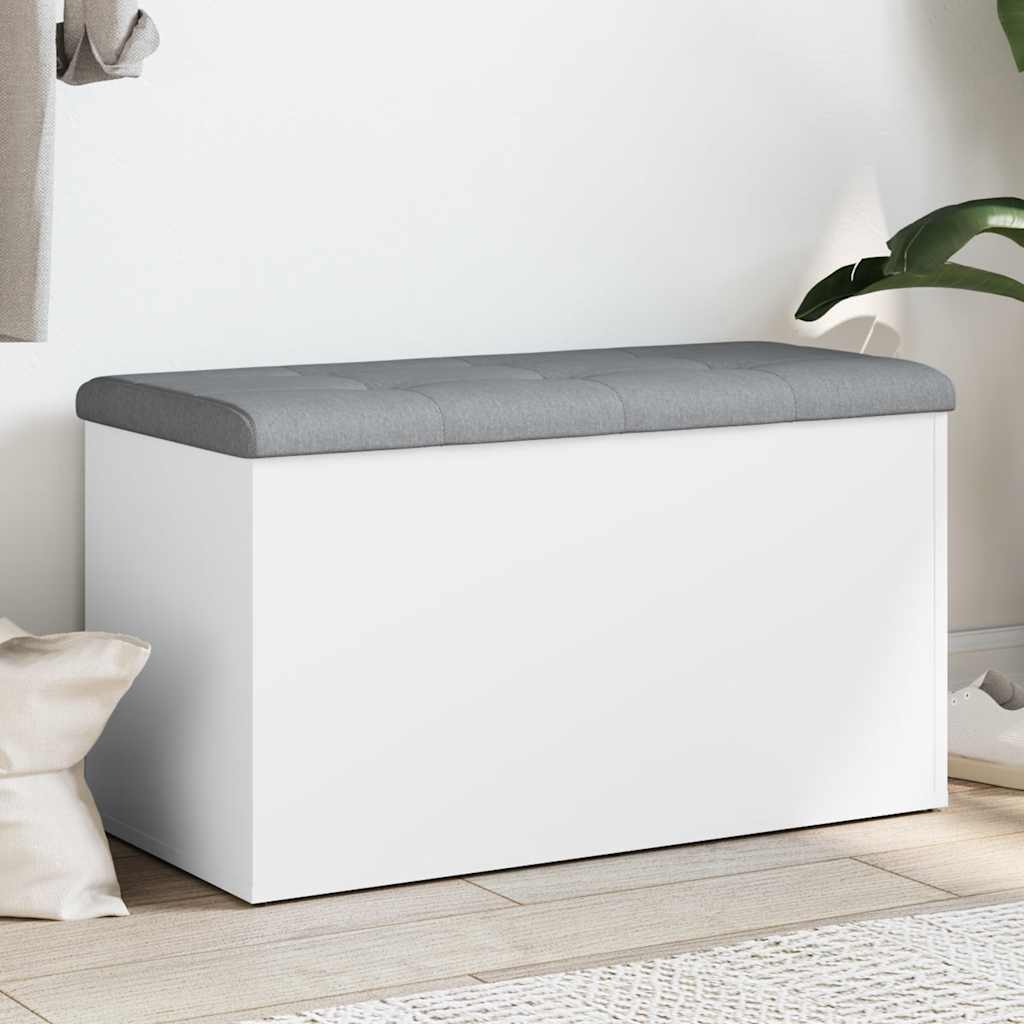 Storage Bench White 82x42x45 cm Engineered Wood