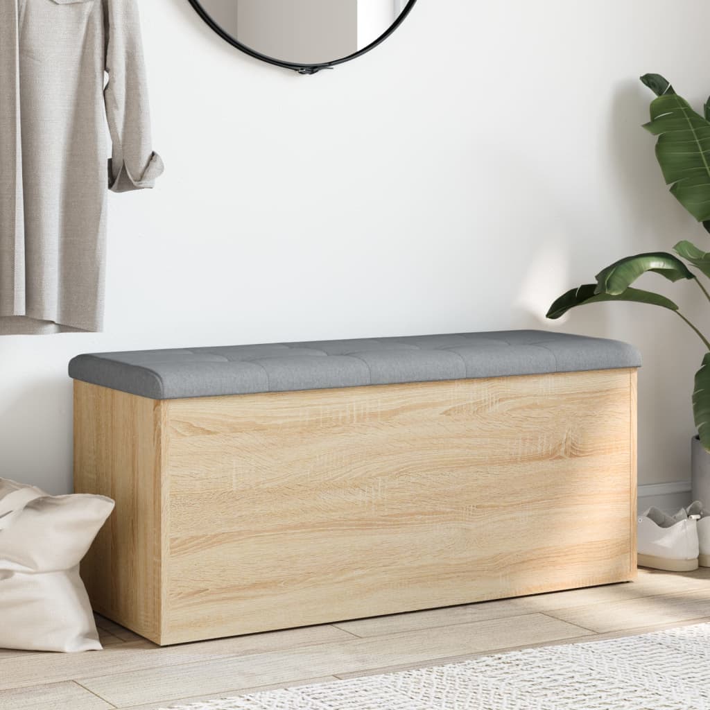 Storage Bench Sonoma Oak 102x42x45 cm Engineered Wood