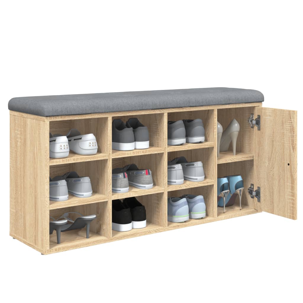 Shoe Bench Sonoma Oak 102x32x50 cm Engineered Wood