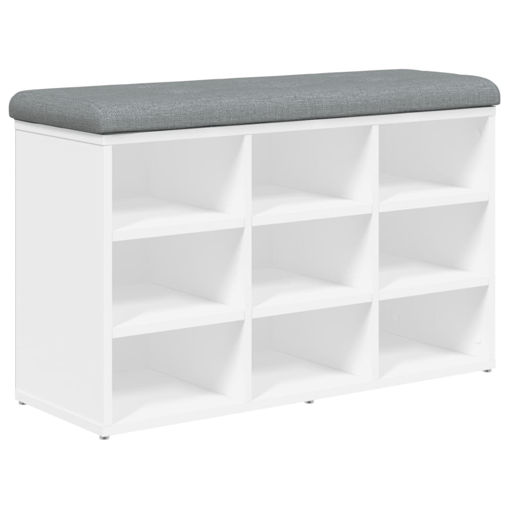 Shoe Bench White 82x32x50 cm Engineered Wood