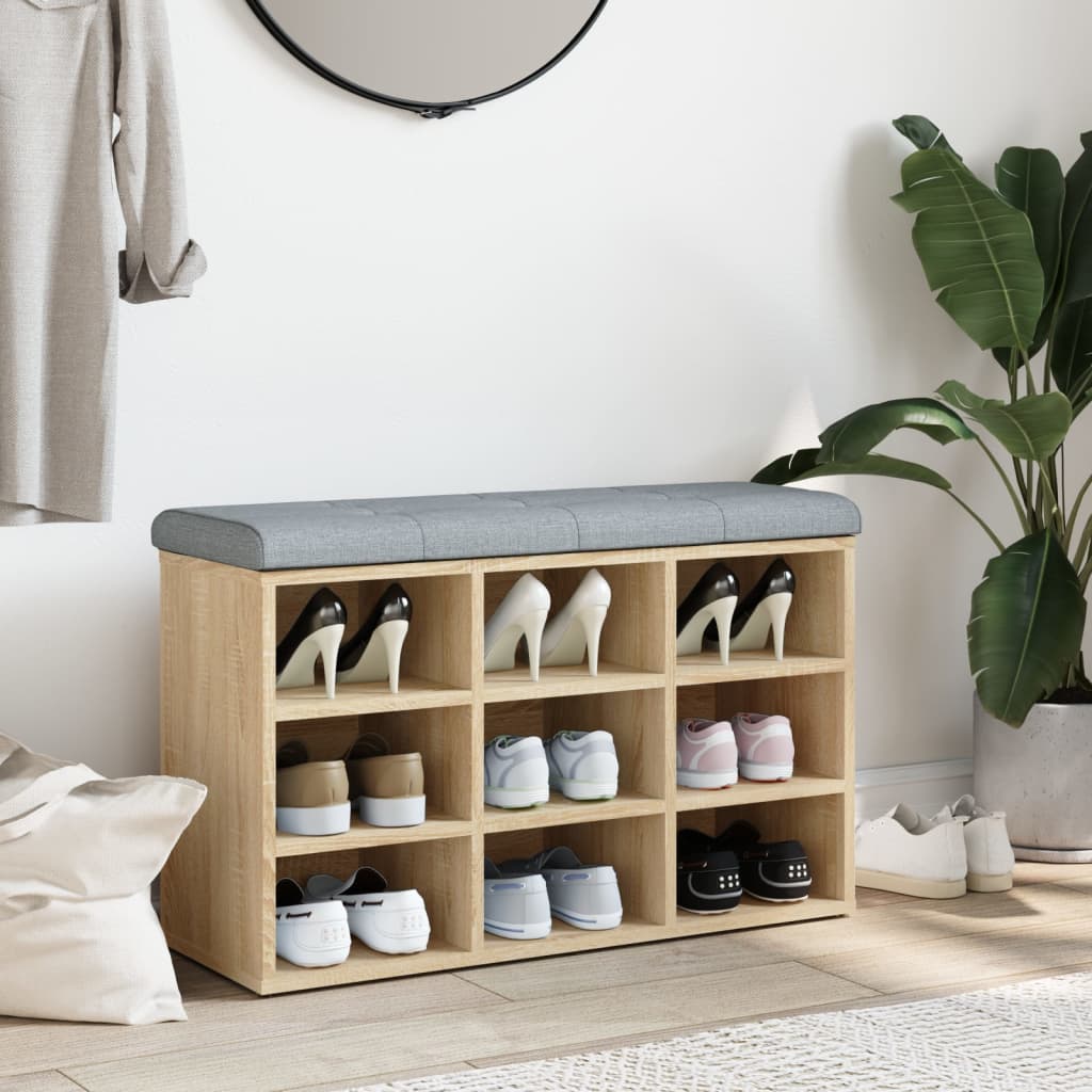 Shoe Bench Sonoma Oak 82x32x50 cm Engineered Wood