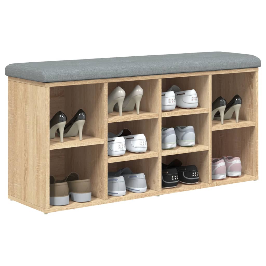 Shoe Bench Sonoma Oak 102x32x50 cm Engineered Wood
