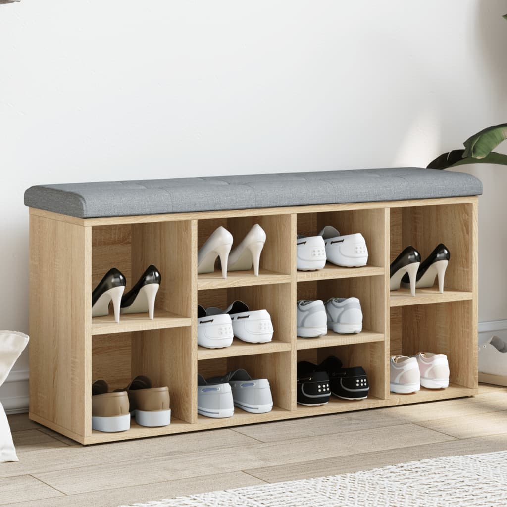 Shoe Bench Sonoma Oak 102x32x50 cm Engineered Wood