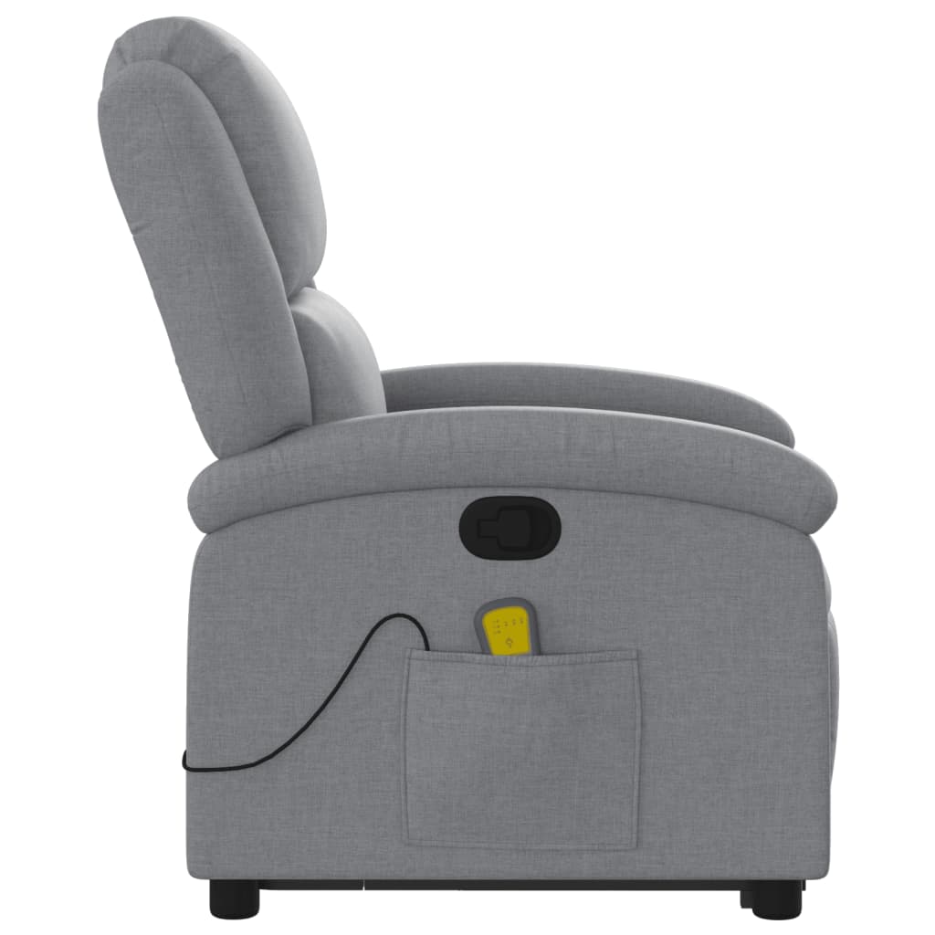Stand up Massage Recliner Chair Light Grey Fabric