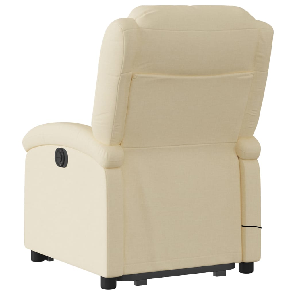 Stand up Massage Recliner Chair Cream Fabric