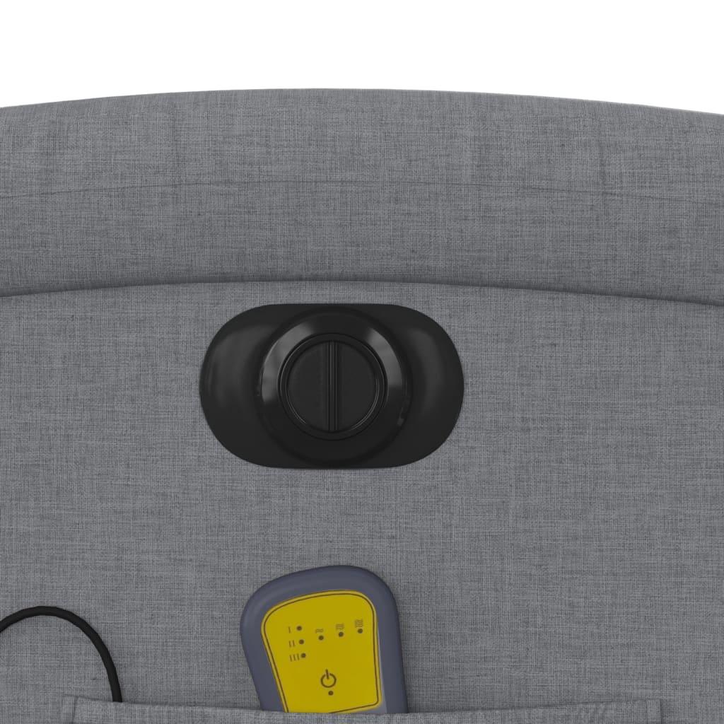 Electric Stand up Massage Recliner Chair Light Grey Fabric