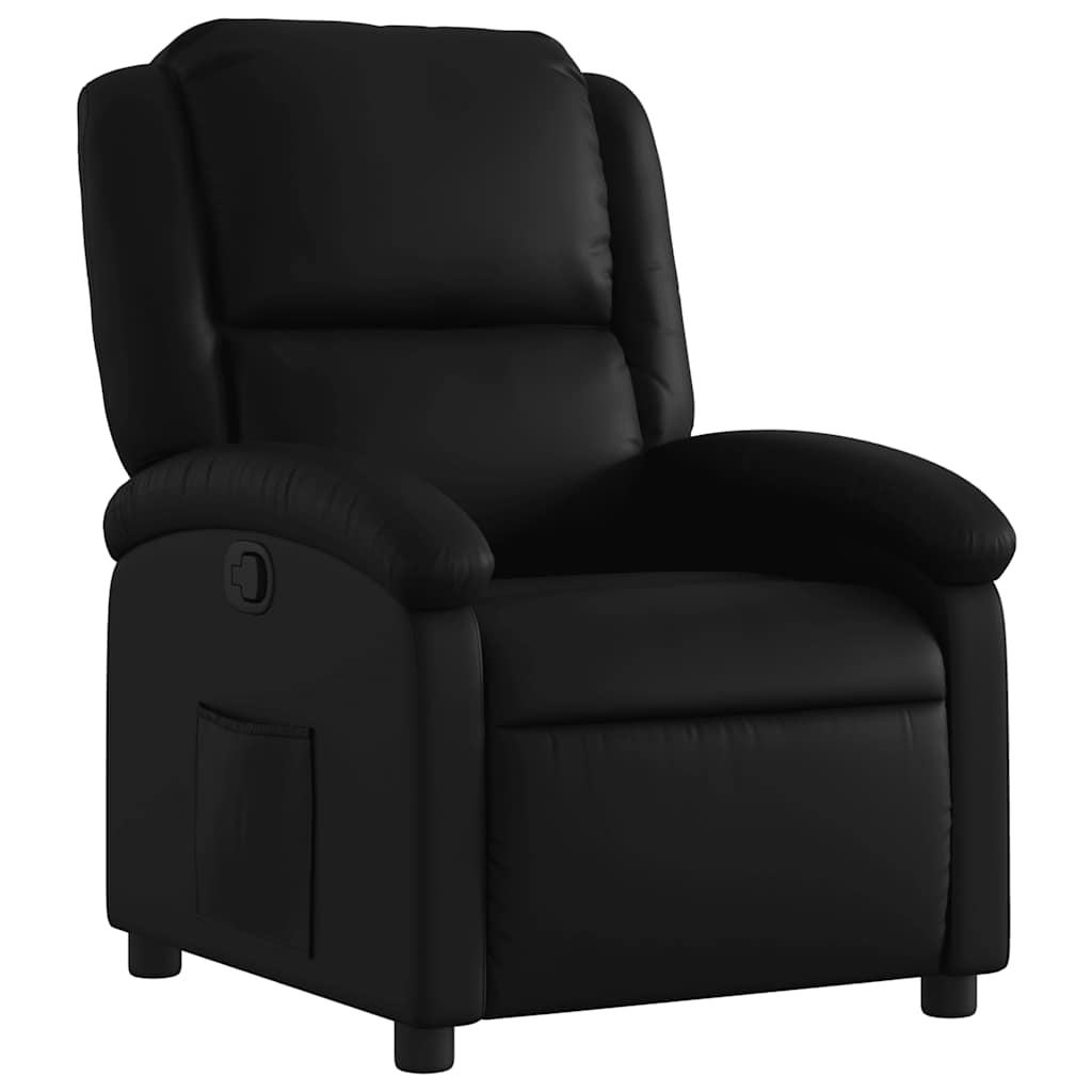 Recliner Chair Black Faux Leather