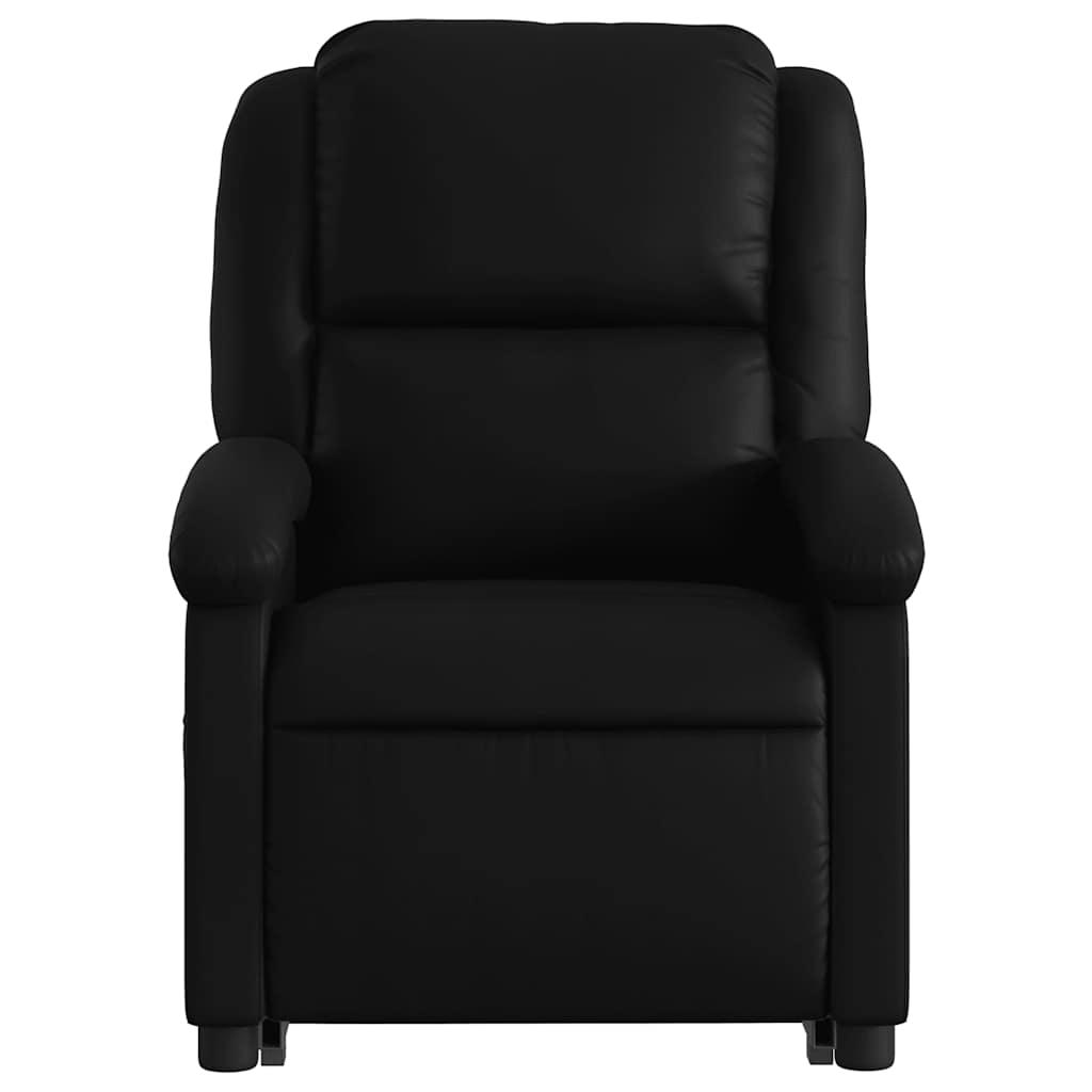 Stand up Massage Recliner Chair Black Faux Leather