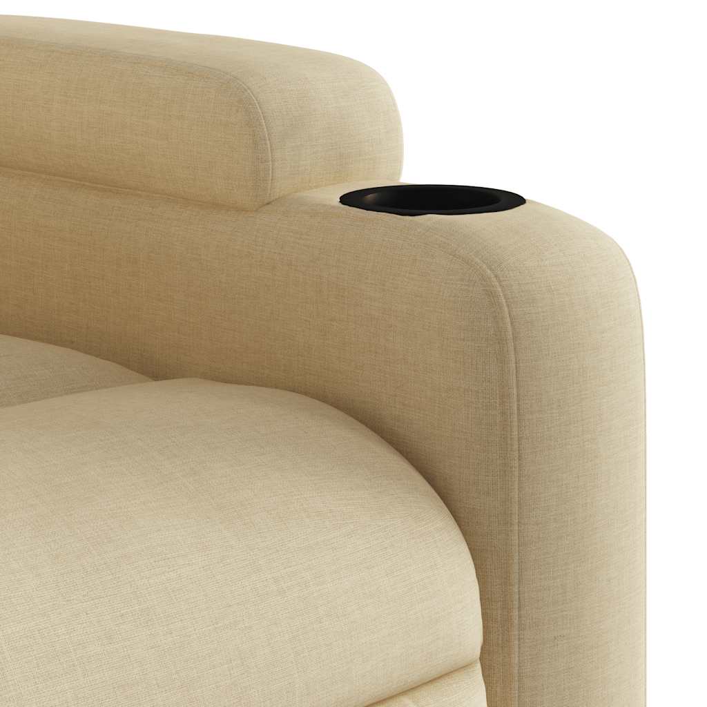 Electric Massage Recliner Chair Cream Fabric