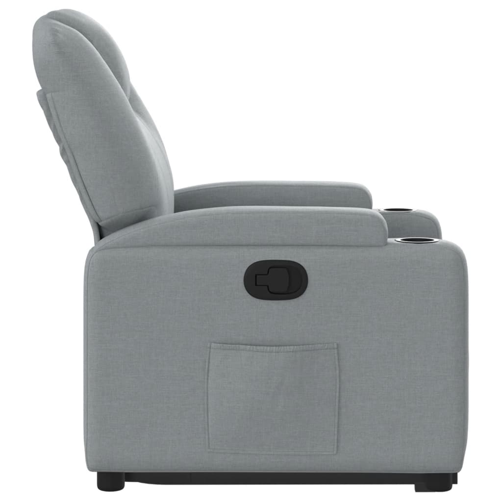 Stand up Recliner Chair Light Grey Fabric