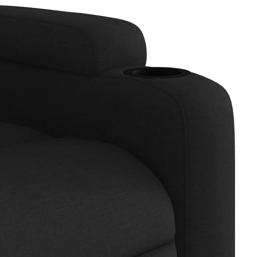 Stand up Massage Recliner Chair Black Fabric