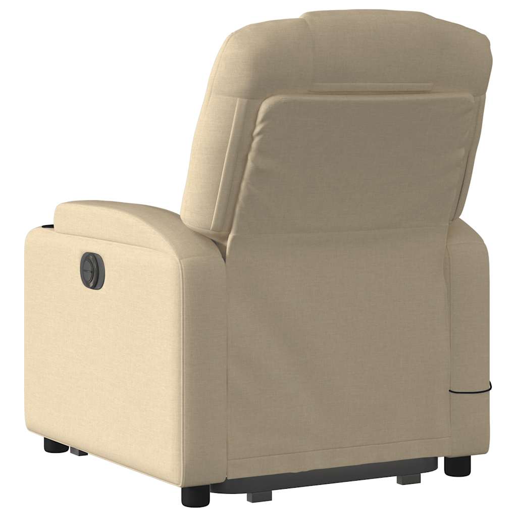 Stand up Massage Recliner Chair Cream Fabric