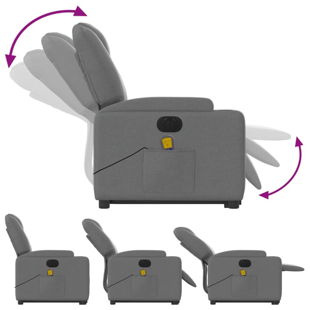 Electric Stand up Massage Recliner Chair Dark Grey Fabric