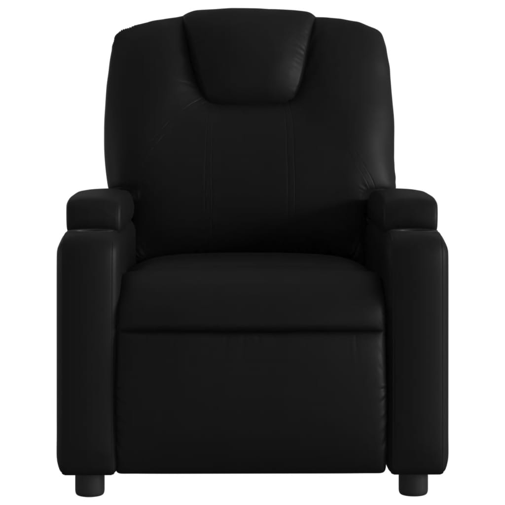 Electric Recliner Chair Black Faux Leather