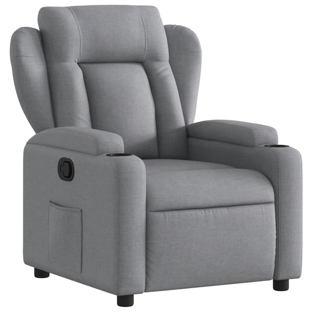 Recliner Chair Light Grey Fabric
