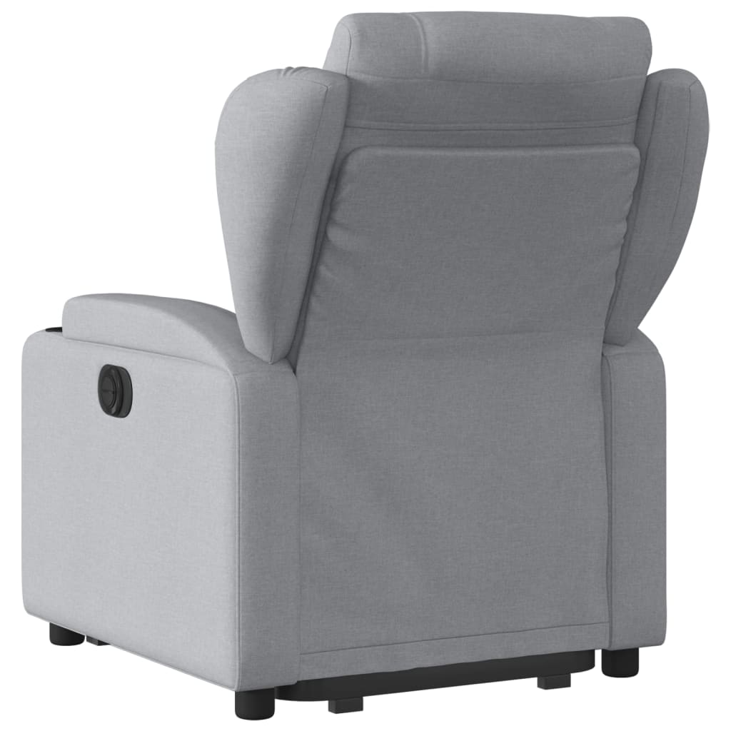 Electric Stand up Recliner Chair Light Grey Fabric