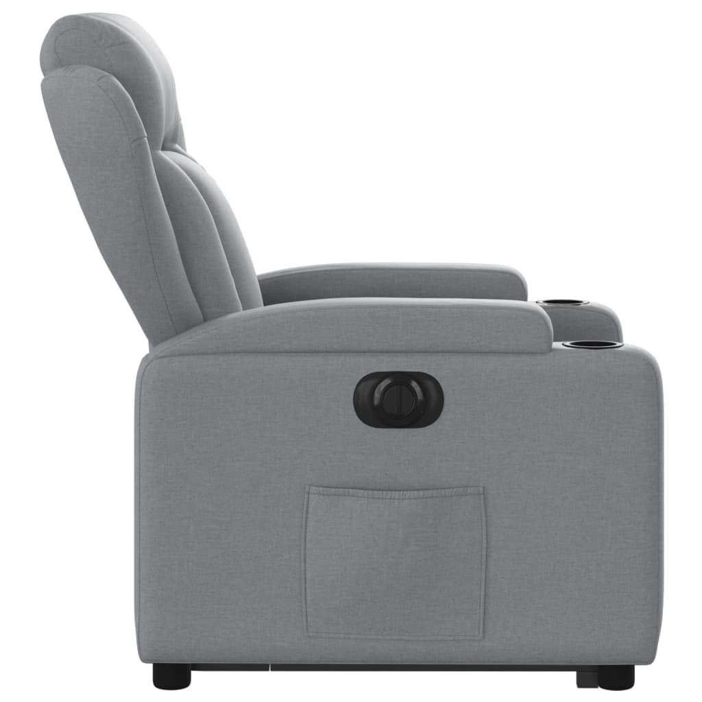 Electric Stand up Recliner Chair Light Grey Fabric