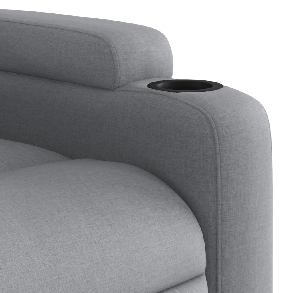 Electric Stand up Recliner Chair Light Grey Fabric