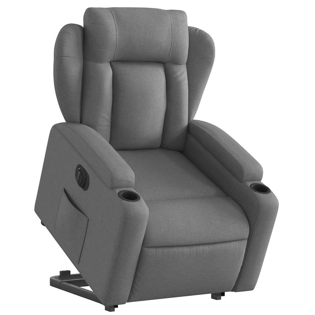Electric Stand up Recliner Chair Dark Grey Fabric