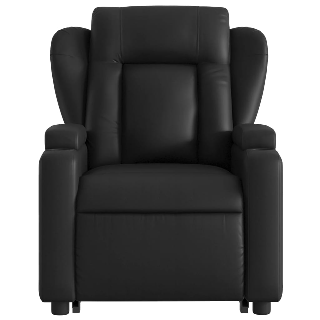 Electric Stand up Massage Recliner Chair Black Faux Leather