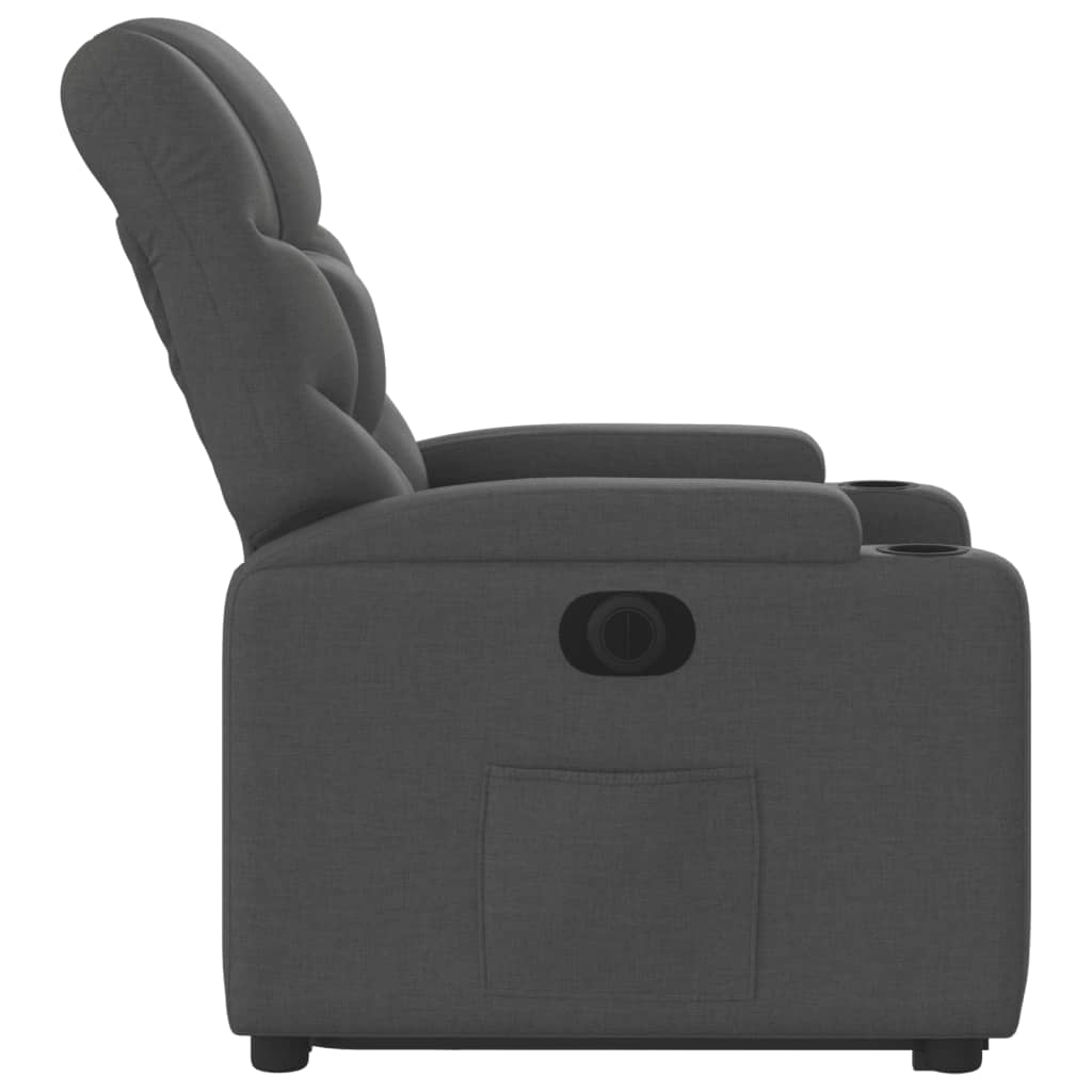 Electric Stand up Recliner Chair Dark Grey Fabric