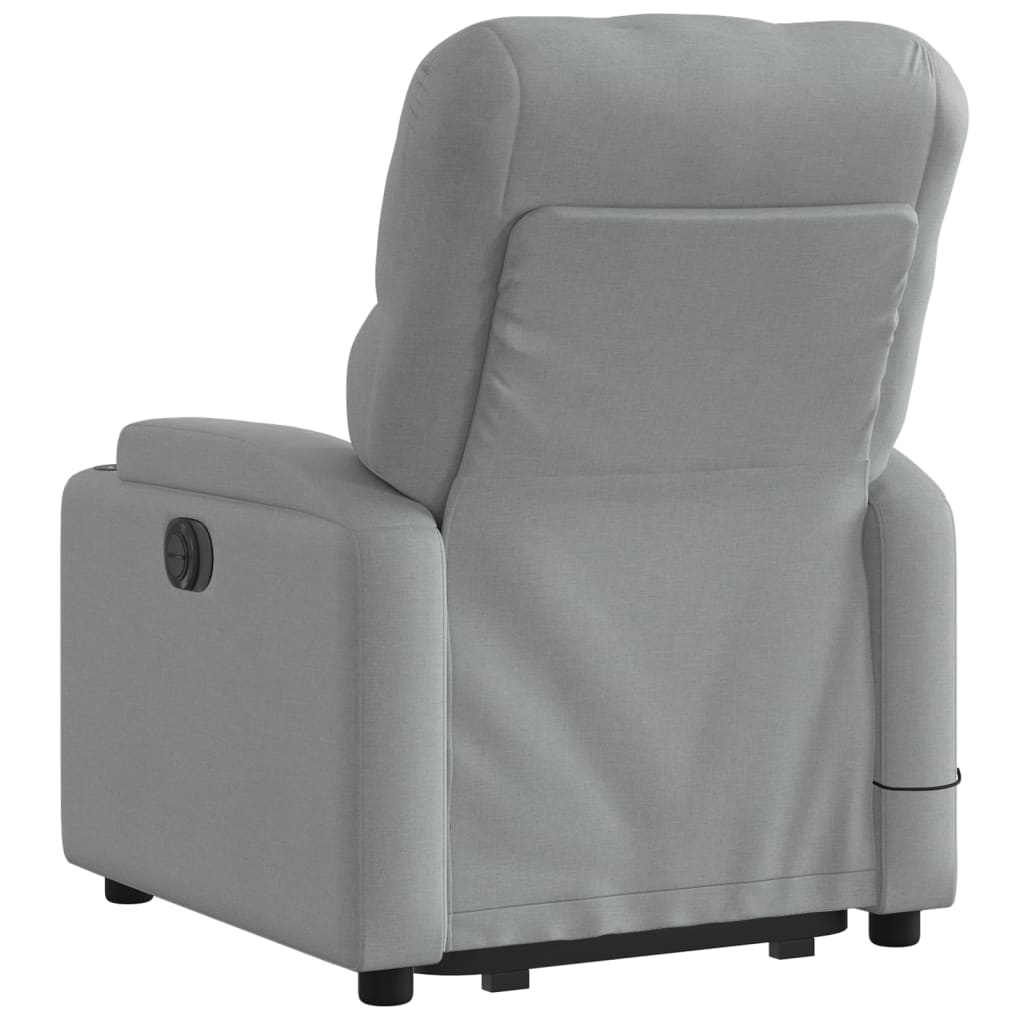 Stand up Massage Recliner Chair Light Grey Fabric