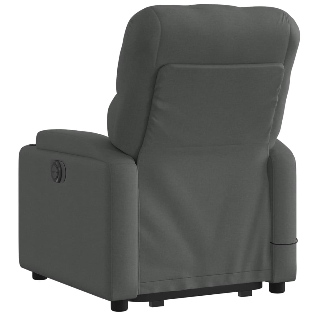 Electric Stand up Massage Recliner Chair Dark Grey Fabric