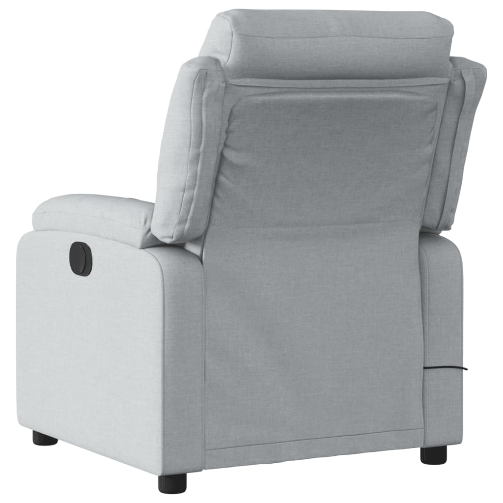 Electric Massage Recliner Chair Light Grey Fabric