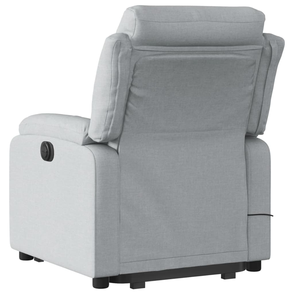 Electric Stand up Massage Recliner Chair Light Grey Fabric