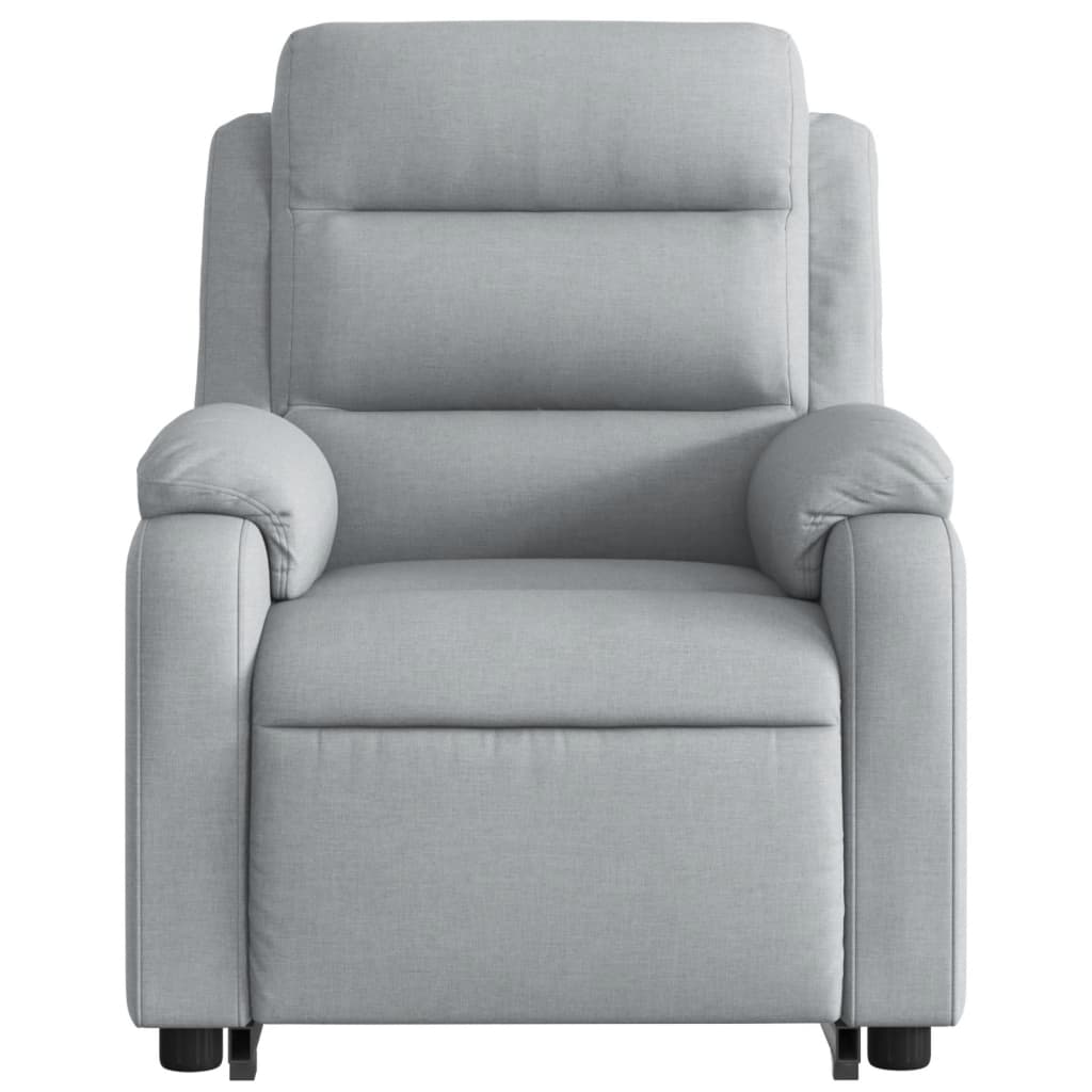 Electric Stand up Massage Recliner Chair Light Grey Fabric