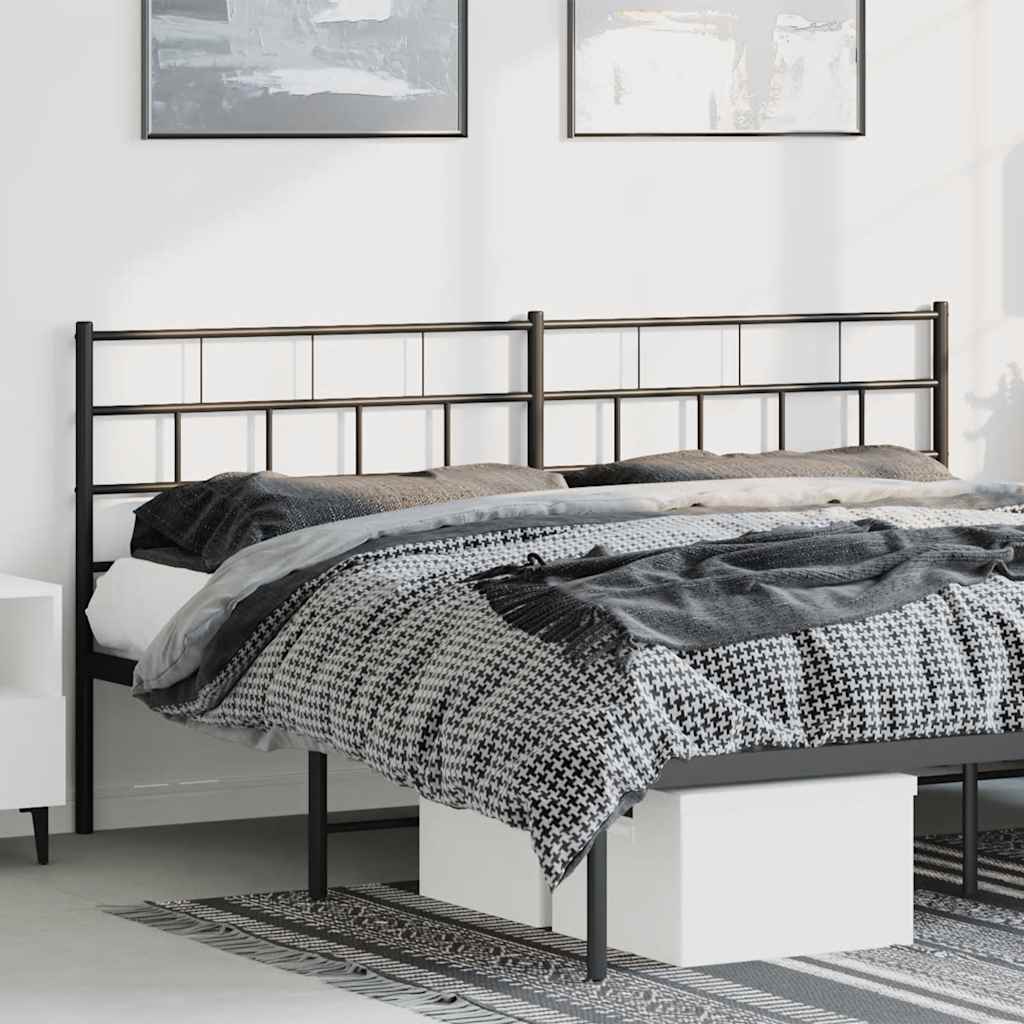 Metal Replace Headboard Black 180 cm