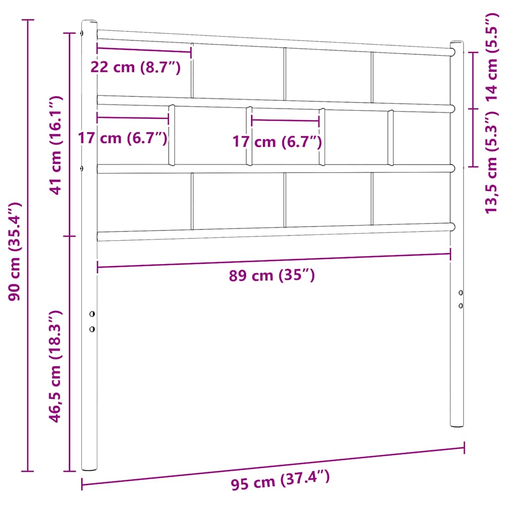 Metal Replace Headboard White 90 cm